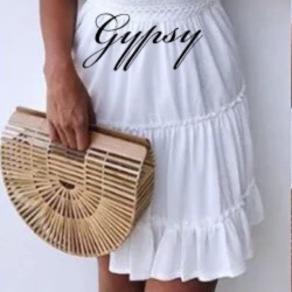 Bohemian hippie festival bamboo bag - Picture 3 of 7